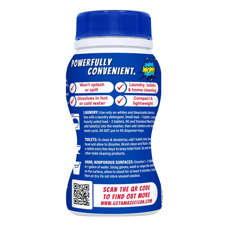 AMAZE Ultra Concentrated Bleach Tablets [32 tablets] - Original Scent - for Laundry, Toilet, and Multipurpose Home Cleaning. No Splash Liquid Bleach Alternative - Image 3